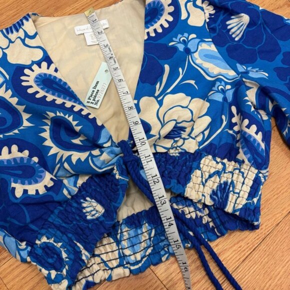 House f arlow 960 lue ream loral inen lend iece kirt et - Picture 8 of 15